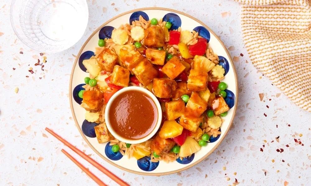 Sweet and sour tofu rice